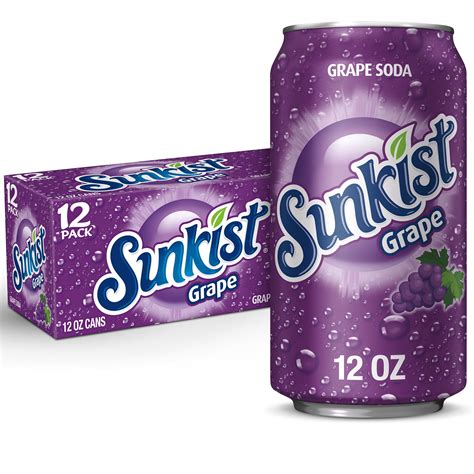 Sunkist Grape Soda 12 Fl Oz Cans 12 Pack