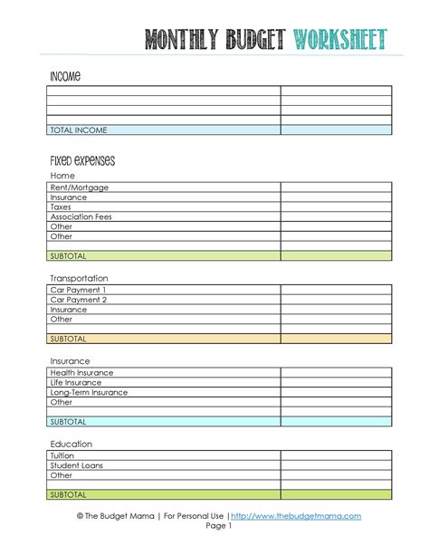 Beginner Printable Budget Worksheet Worksheets Decoomo