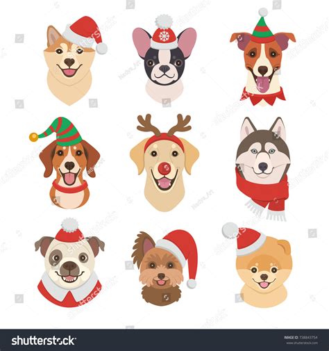 Download 12,280 cartoon christmas dog stock illustrations, vectors & clipart for free or amazingly low rates! Christmas Dogs Faces Collection Vector Illustration Stock ...