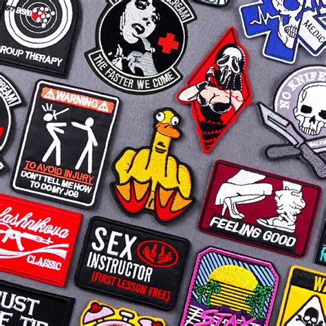 Hip Hop Punk Sexy Embroidery Patch Iron On Patches For Clothing