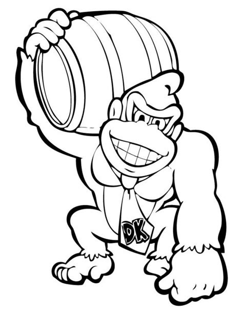 Japanese commercial for donkey kong country 3 for the game boy advance (youtu.be). Donkey Kong holding a barrel coloring page - Letscolorit ...