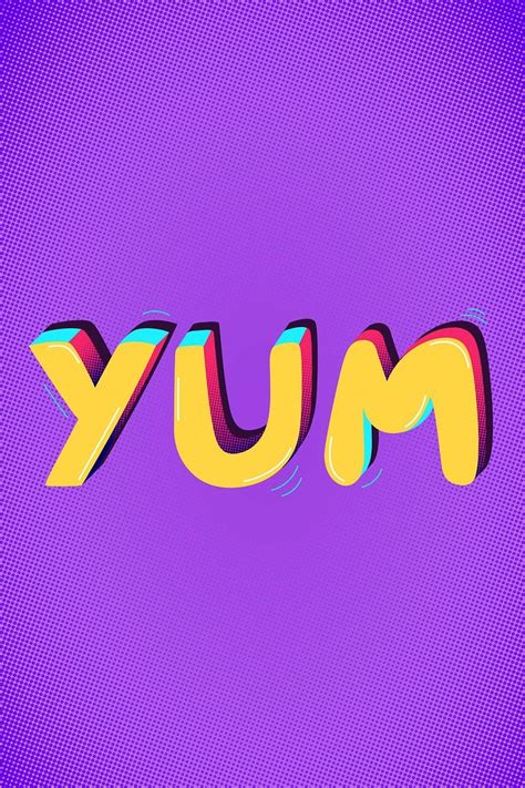 Yum Funky Word Typography Vector Free Image By Bird
