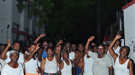 half naked postal staff stage protest the hindu