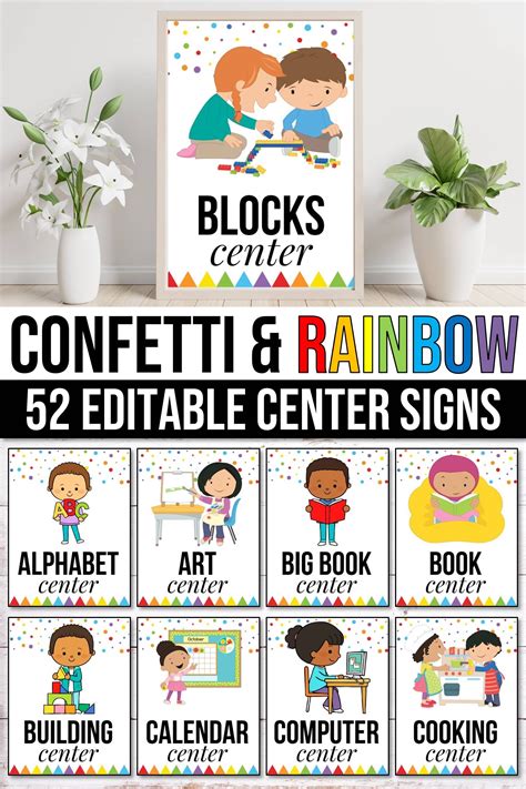 Editable Center Signs Editable Center Signs For Preschool Classroom