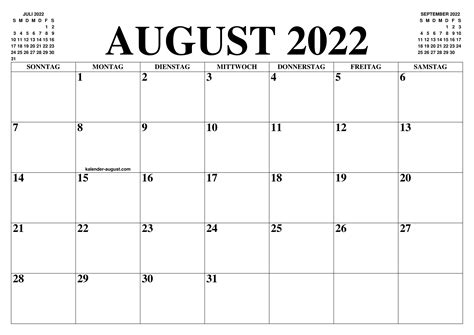 Kalender August 2022 August 2022 2023 2023 Kalender Zum