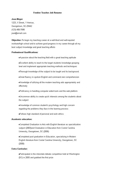 Create a cover letter for fresher like a pro. Fresher Teacher Job Resume - How to draft a Fresher Teacher Job Resume? Download this Fresher ...