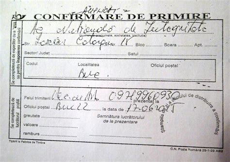 Scrisoare Recomandata Cu Confirmare De Primire