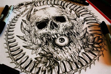 Skull Drawings By A Man Called E G The Freak Scene360