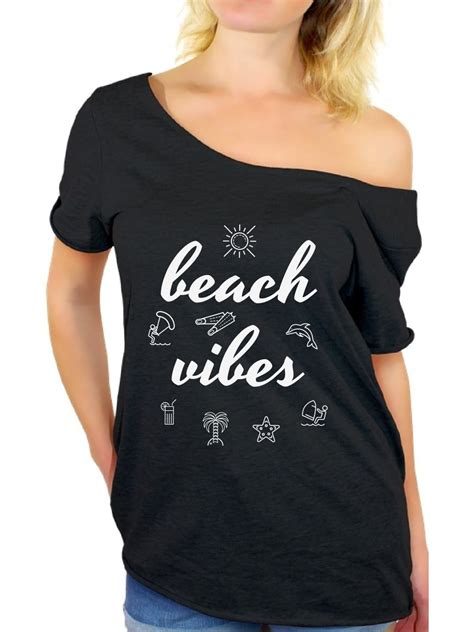 Awkward Styles Beach Vibes Off Shoulder Shirt For Women Vacation Shirt Womens Vacay Flowy Top