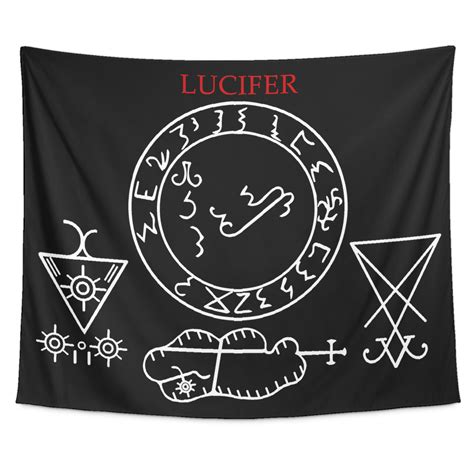Medieval Lucifer Grimoire Sigil Tapestry The Luciferian Apotheca