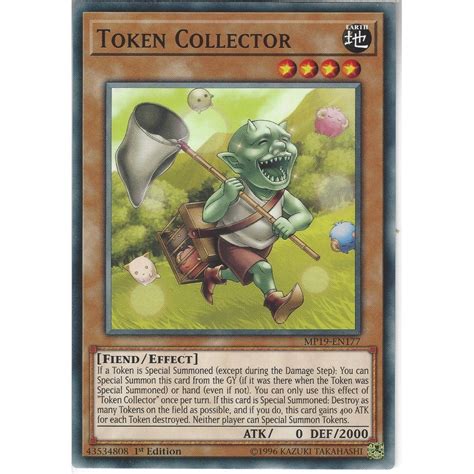 Yu Gi Oh Trading Card Game Mp19 En177 Token Collector 1st Edition