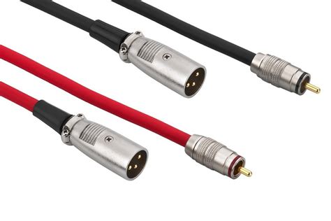 Monacor Semi Balanced Stereo Audio Cable Rca Plugs To Xlr Plugs