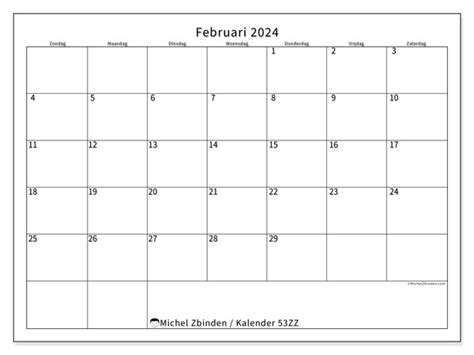 Kalender Februari 2024 53 Michel Zbinden Nl