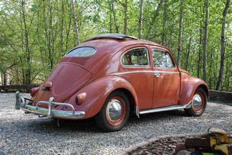 Coral Red Oval Window Webasto Equipped 1956 Volkswagen Beetle Bring A Trailer