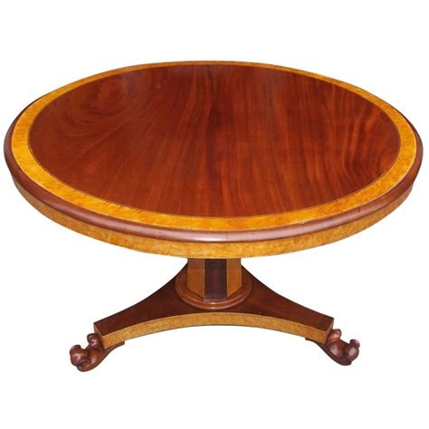 American Mahogany And Birds Eye Maple Tilt Top Center Table With