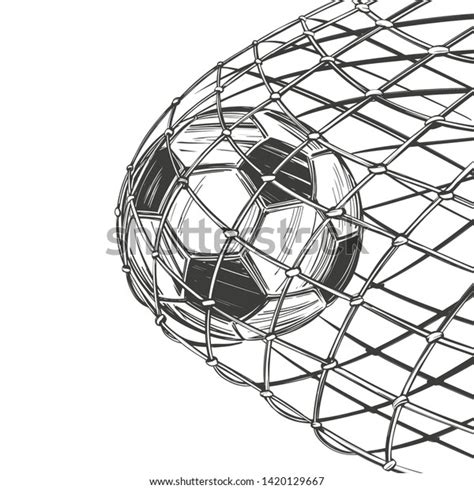 Football Soccer Ball Goal Came Gate Stock Vector Royalty Free