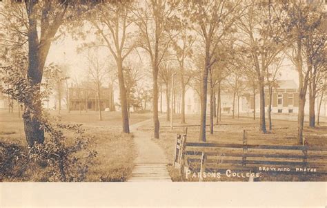 Fairfield Iowa~parsons College Buildings~campus Path Thru Trees~1908