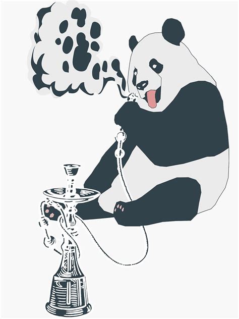 Gangsta Panda Bear Smoking Hookah Shisha Sticker By Vaskoy Redbubble