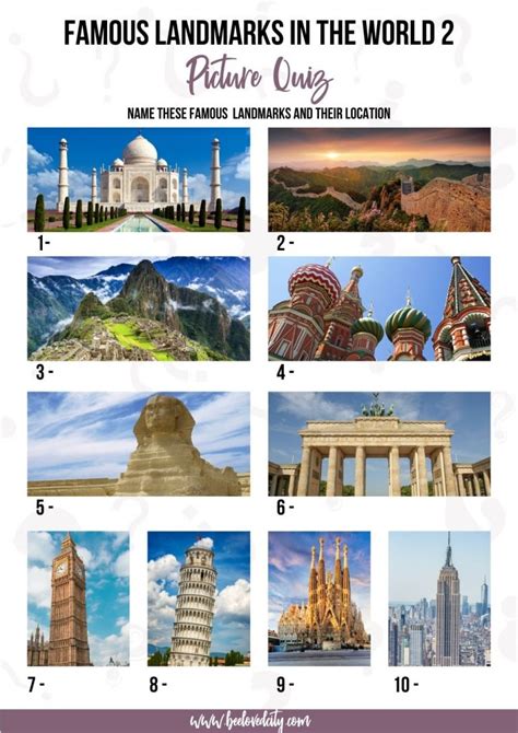 Best Famous Landmarks Picture Quiz 120 Questions And Answers