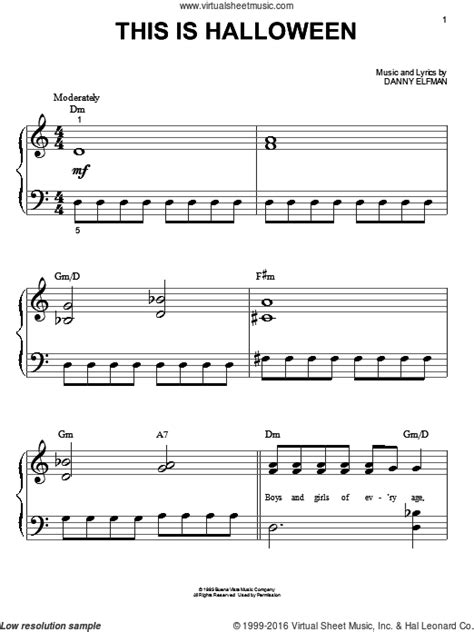 Nightmare night piano sheet music best music sheet. Nightmare Before Christmas Easy Piano Sheet Music - CHRISMASIR