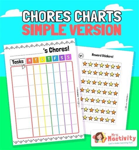 Childrens Rainbow Chore Chart Mrs Mactivity