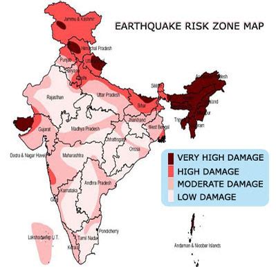 Map showing different earthquake zones in india. My World - My Perception: March 2011