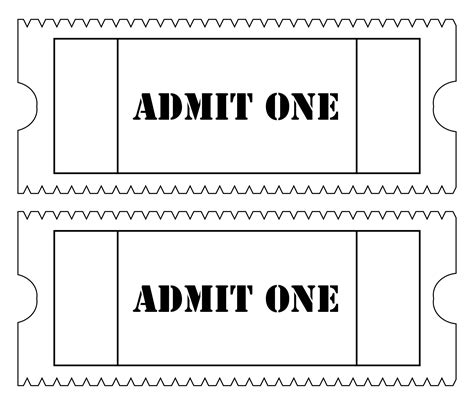 Free Printable Admit One Ticket Template