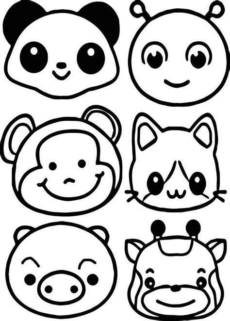 Animals Face Coloring Page
