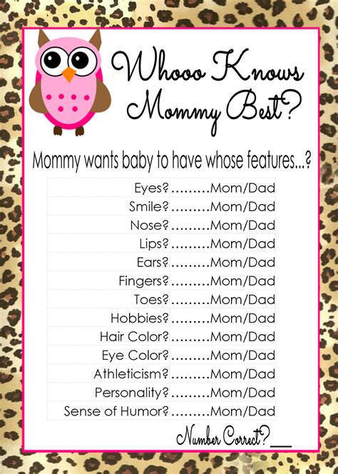 7 Best Images Of Who Knows Mommy Best Baby Shower Games Printable Who