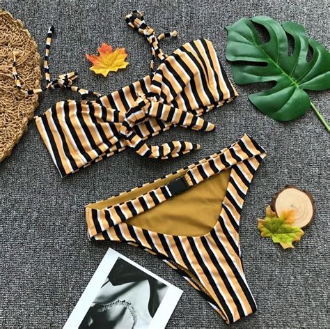 Buy High Waist Sexy Ladies Yellow Swimwear Tankini Swimming Suit For Women
