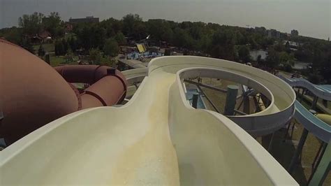 Falling Into The Giant Spiral Water Slide Youtube