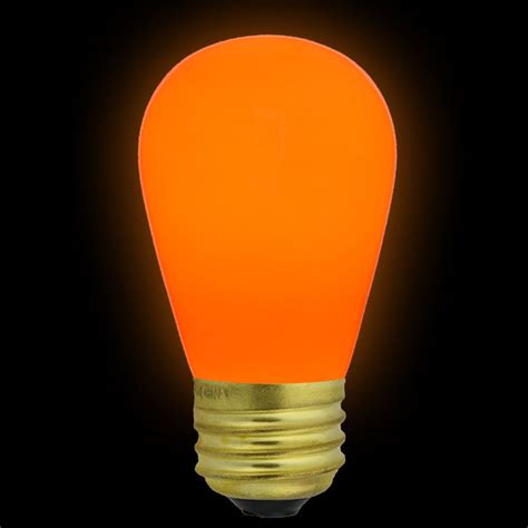 Orange Ceramic S14 Medium Base Light Bulb 11 Watt
