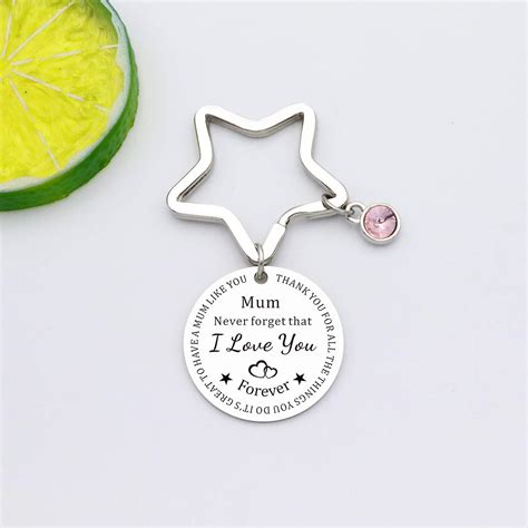 Mum Keyring From Daughter Son Never Forget That I Love You Mom Mummy