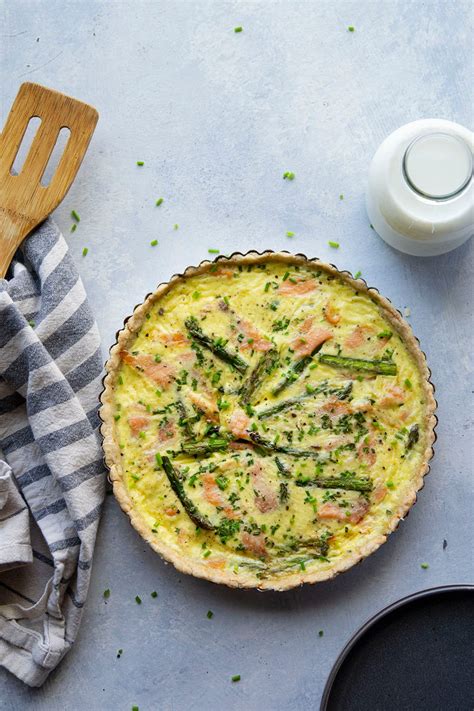 Asparagus Smoked Salmon Quiche