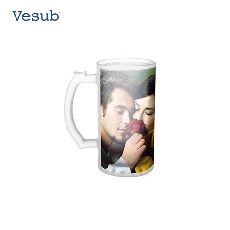 Wholesale High Quality 16oz Sublimation Customized Beer Mug Frosted Glass Beer Mug For Heating