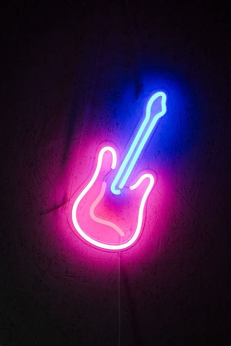 Guitar Neon Light Lamp Sign For Rock Music Lover Vintage Bar Etsy