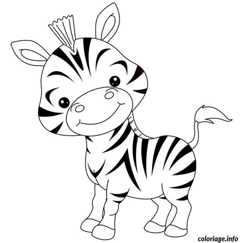 Coloriage De Bebe Zebre Rigolo Dessin Animaux à imprimer