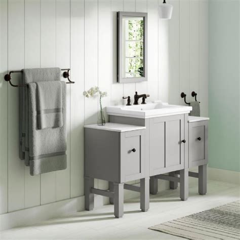 Find ideas for bathroom vanities with double the space, double the storage, and double the style. Chambly Bathroom Vanity Collection in Mohair Grey - Bath ...
