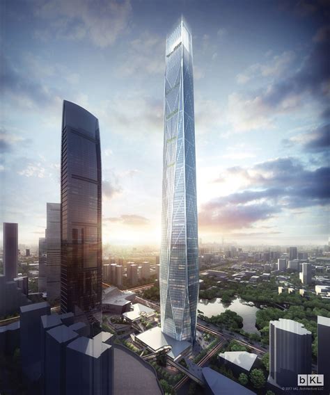 Shenzhen Tower The Skyscraper Center Futuristic Architecture