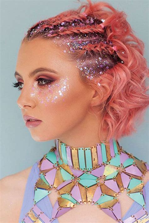 the ultimate festival hair saviour glitter roots pink flamingo chunky glitter on