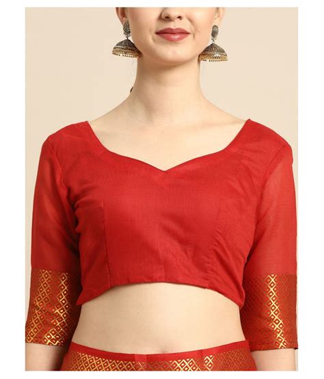 Sherine Red Cotton Silk Saree Buy Sherine Red Cotton Silk Saree