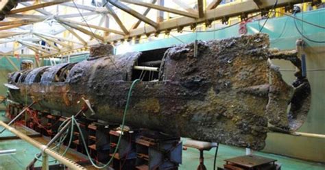 the very first submarine was brought to the surface and on board was found… its crew