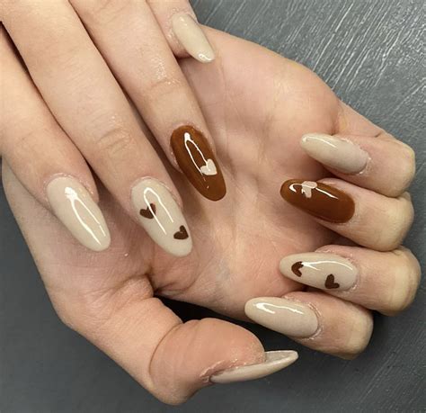 LIENEYY In 2021 Brown Acrylic Nails Brown Nails Minimalist Nails