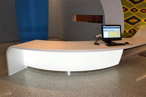 Backlit Curved 3form Reception Desks Gpi Design