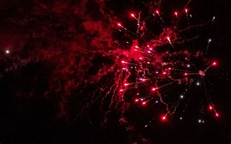 Download Wallpaper 2560x1600 Fireworks Sparks Smoke Red Dark Night