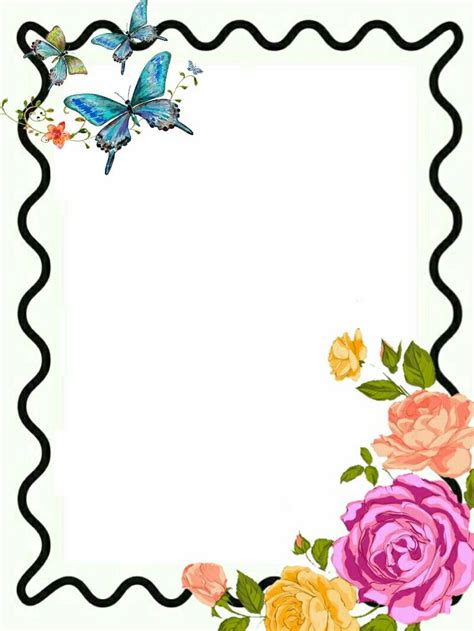 Floral Border Design Letter Paper Boarders And Frames