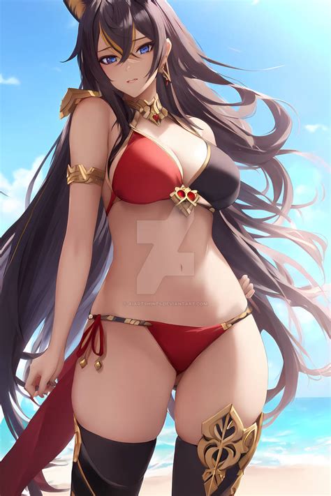 Dehya From Genshin Impact In A Bikini By Aiartshines On Deviantart