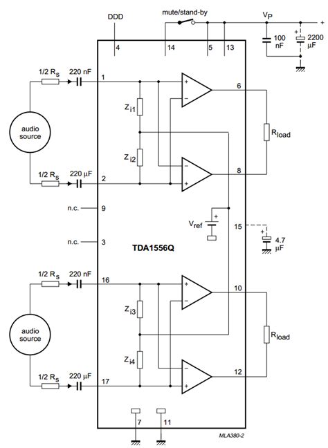 This is the schematic diagram of 35w bridge power amplifier circuit, delivers 35w power output for 8? Wiring & diagram Info: TDA1556Q 2 x 22 W stereo BTL differential amplifier with speaker protection