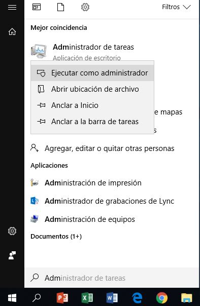 Ejecutar Administrador De Tareas Modo Administrador En Windows 10