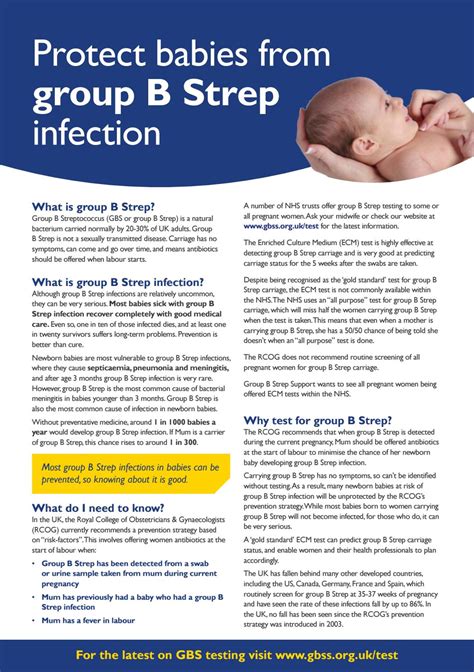 Protect Babies From Group B Strep Infection Leaflet By Group B Strep
